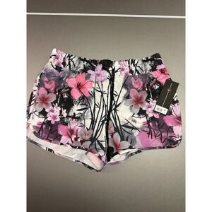 Velocity Womens Tropical Floral Running Shorts Pink Purple SHV3940 Large NWT